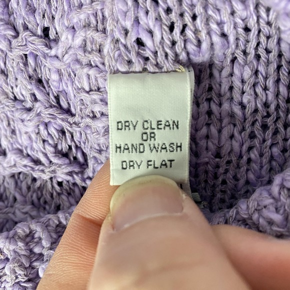 Rathlin Sweater Tunic Womens XL Purple Linen MockNeck Hand Loomed Ireland Cotton - Picture 6 of 10